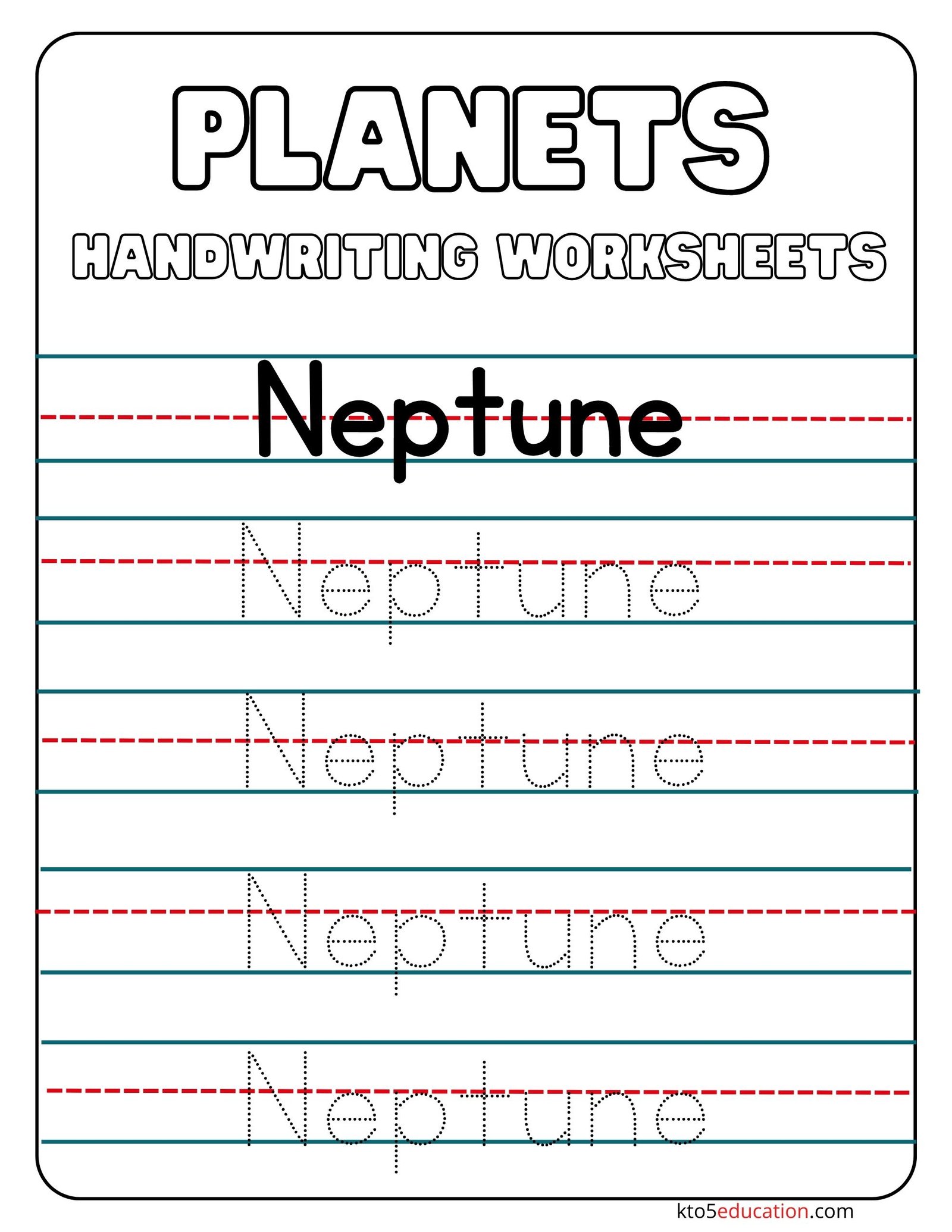 Neptune Handwriting Worksheets