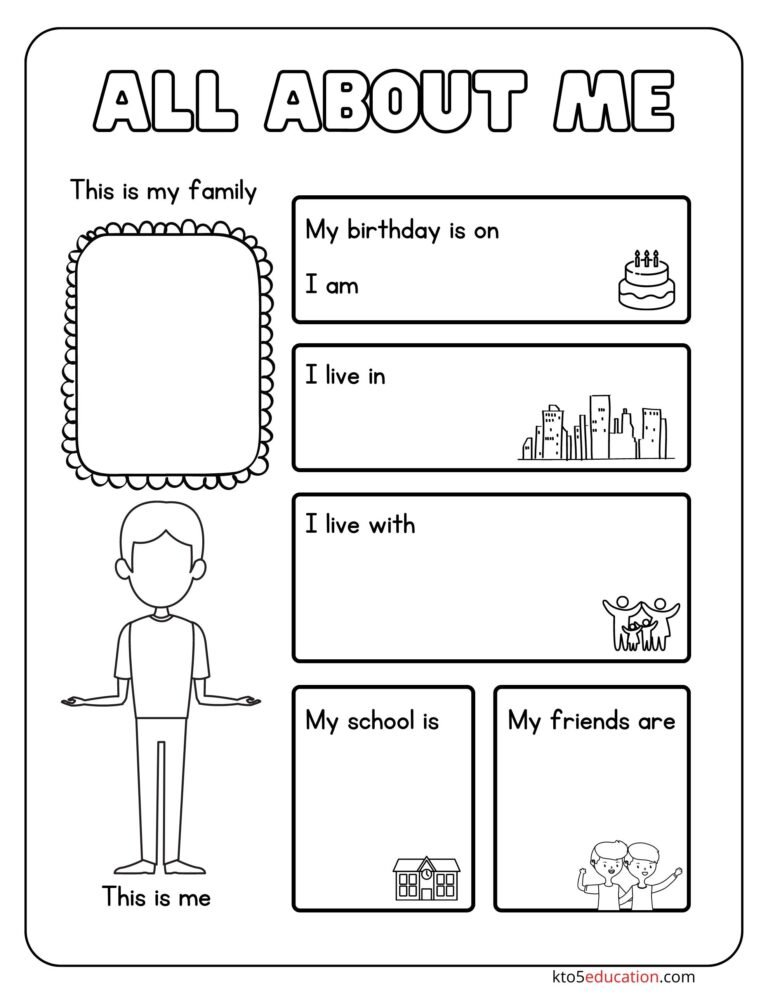 Free Preschool All About Me Worksheets