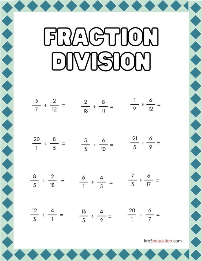 Relating Fractions To Division Worksheets
