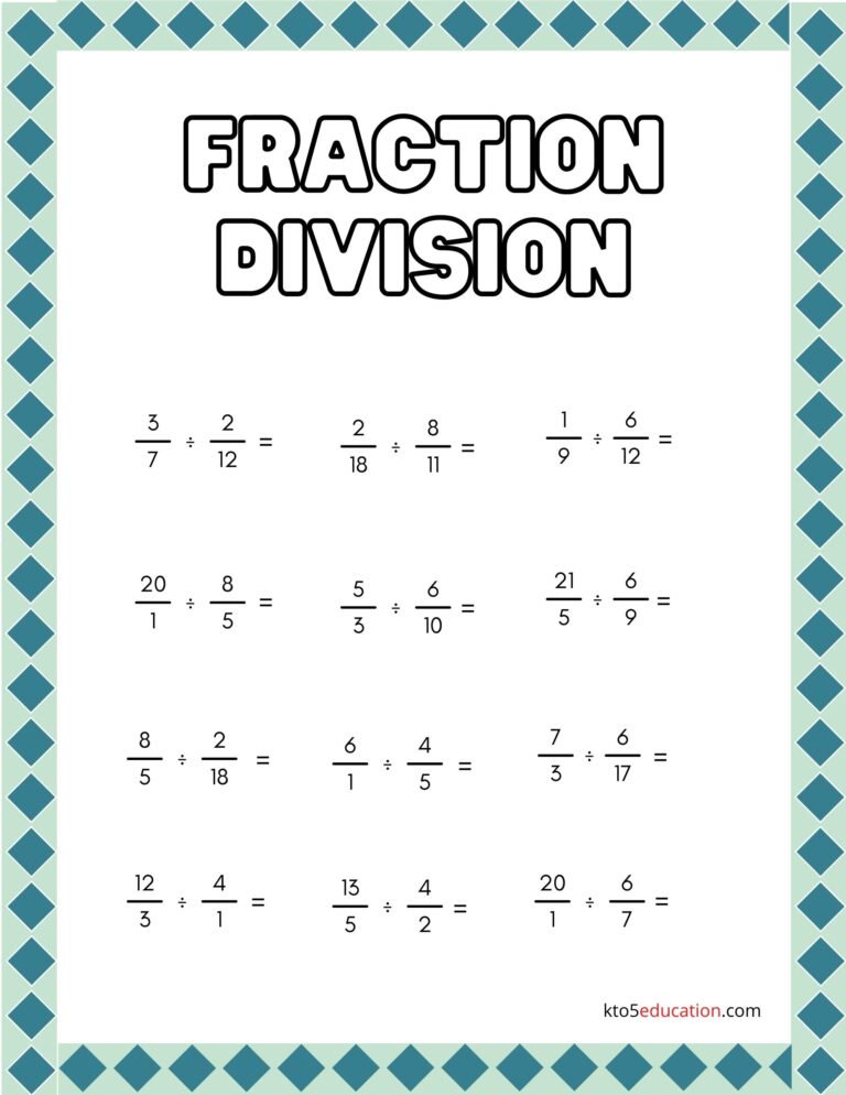 Free Relating Fractions To Division Worksheets