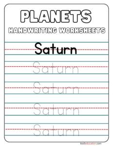 Saturn Handwriting Worksheets