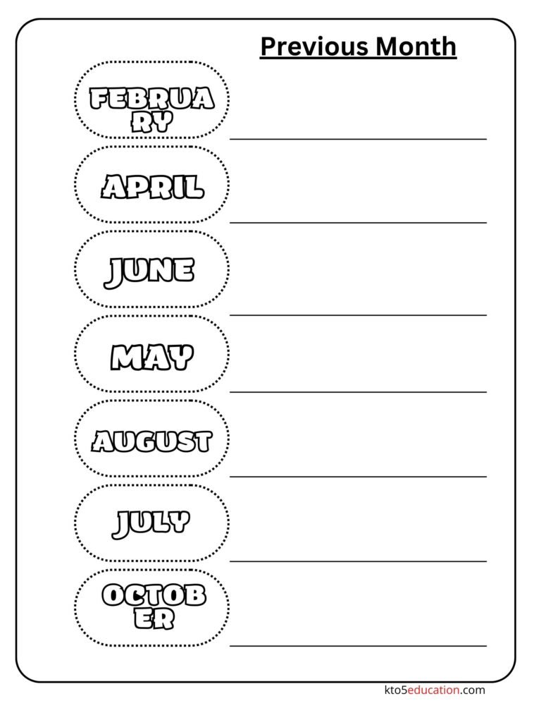 Free The Months Of The Year Worksheet