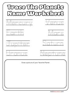 Trace The Planets Name Worksheet