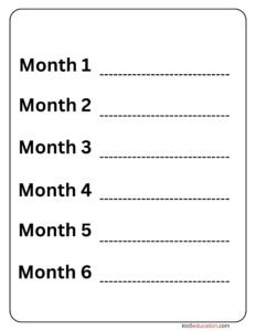 Write Month1 to Month6 Name Worksheet