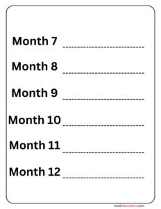 Write Month7 to Month12 Name Worksheet