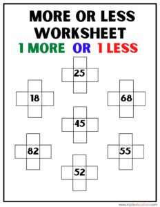1 More And 1 Less Worksheet
