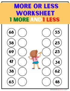 1 More And 1 Less Worksheets