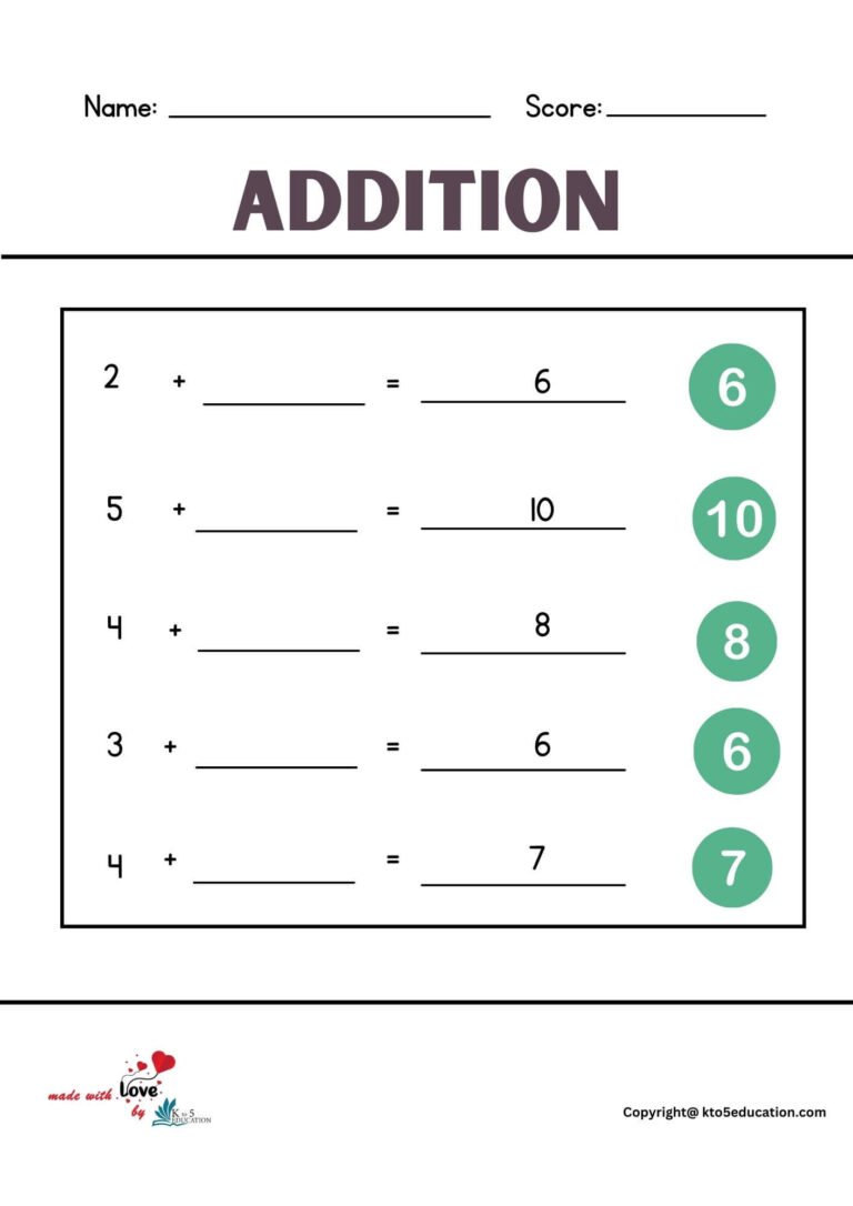 Addition Worksheet | FREE Download 