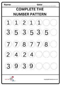 Complete The Number Pattern Worksheet 2