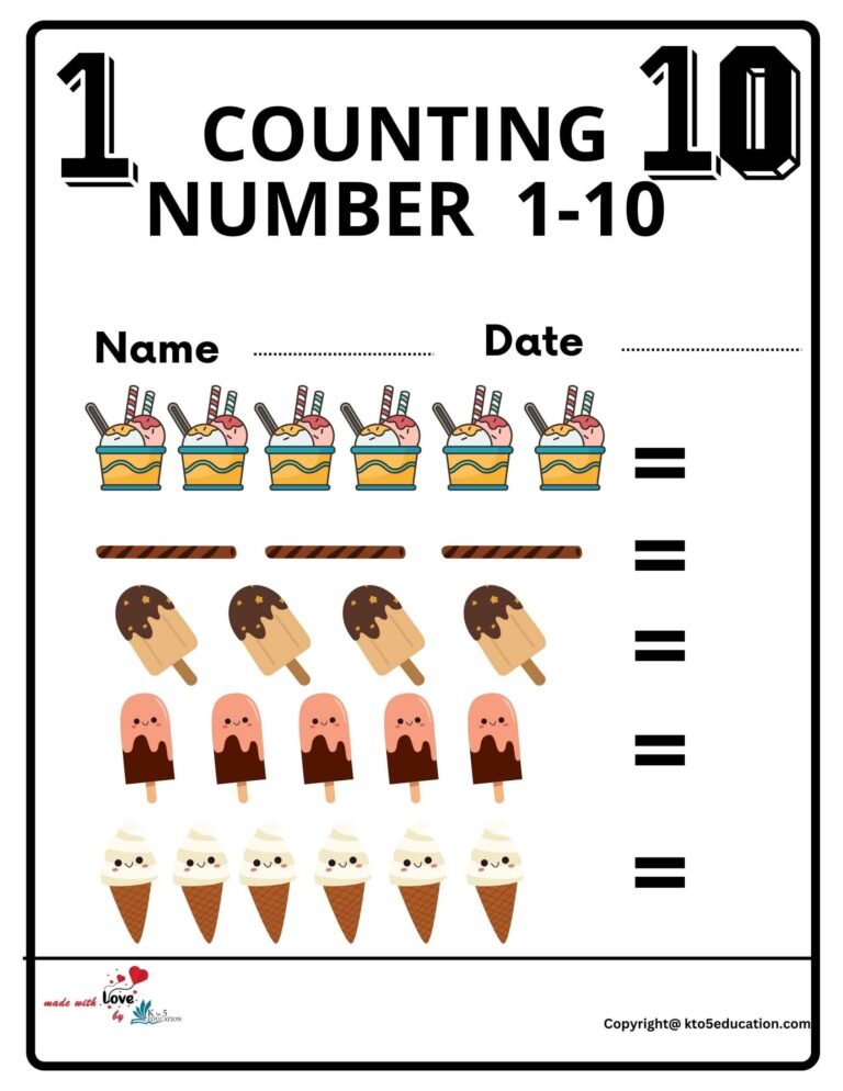 Counting Number 1-10 Worksheet | FREE Download
