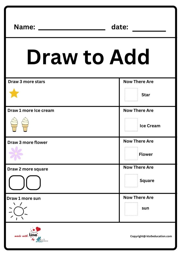 Draw To Add Worksheet | FREE Download