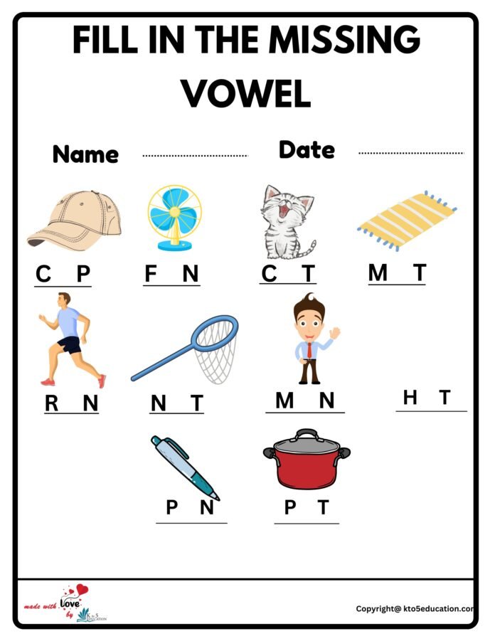 FILL IN THE MISSING VOWEL