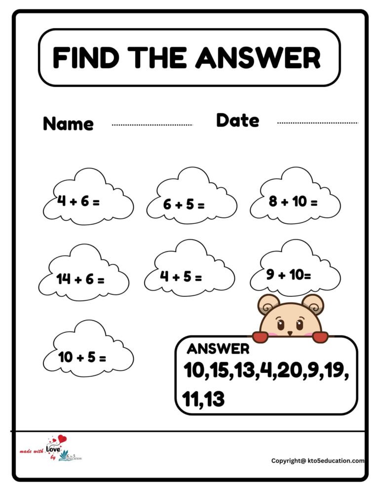 Find The Answer Worksheet