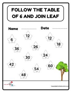 Follow the Table Of 5 And Join The Leaf Worksheet 2