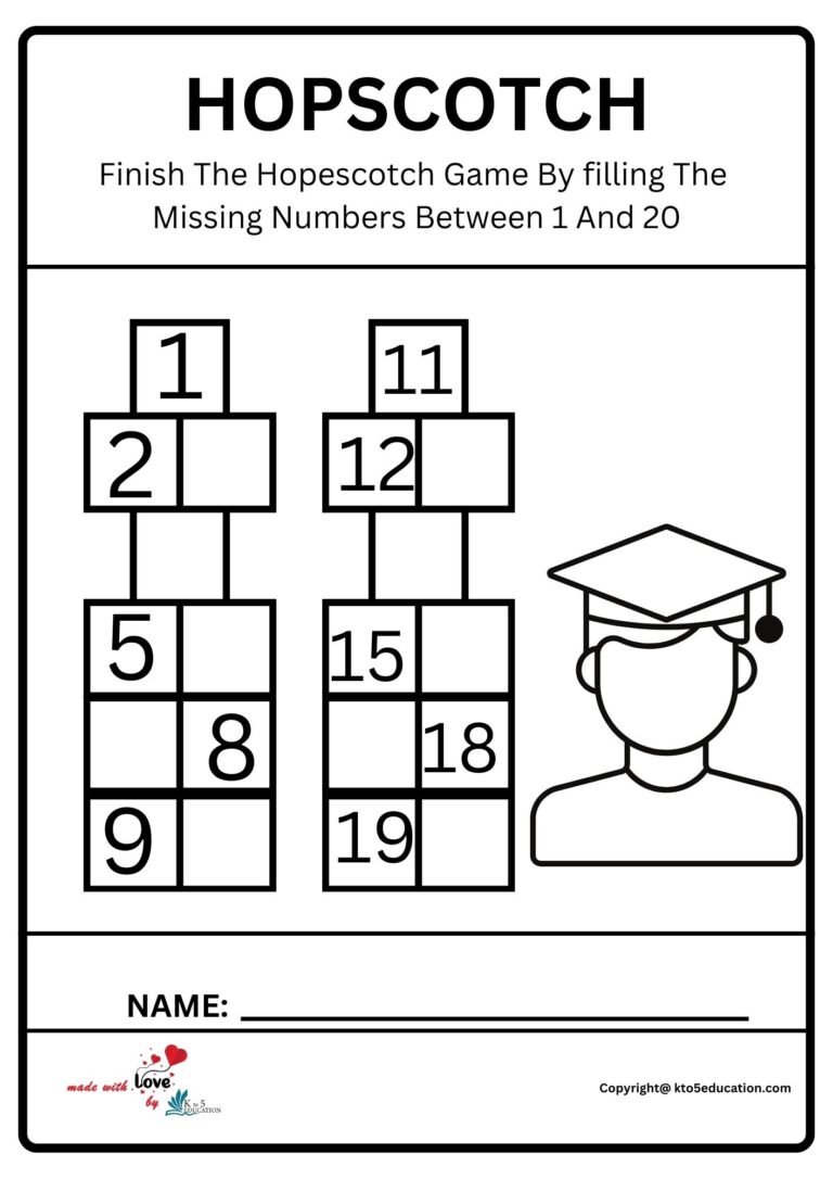 Hopscotch Worksheet | FREE Download