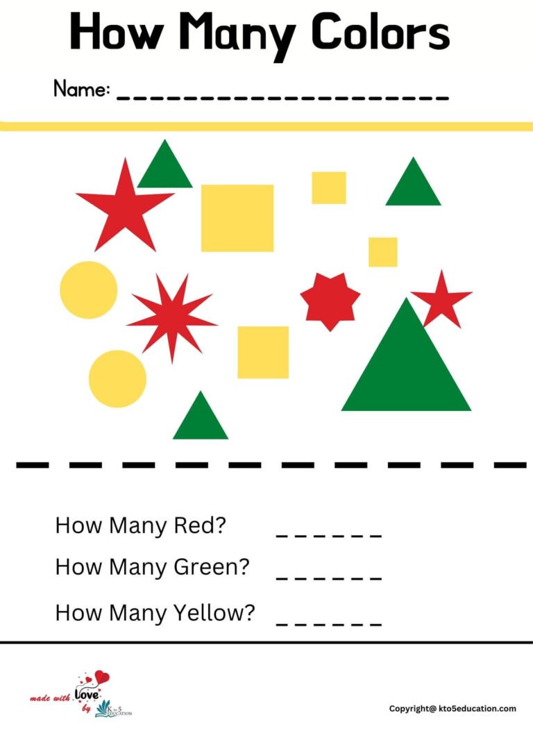 How Many Colors Worksheet | FREE Download 