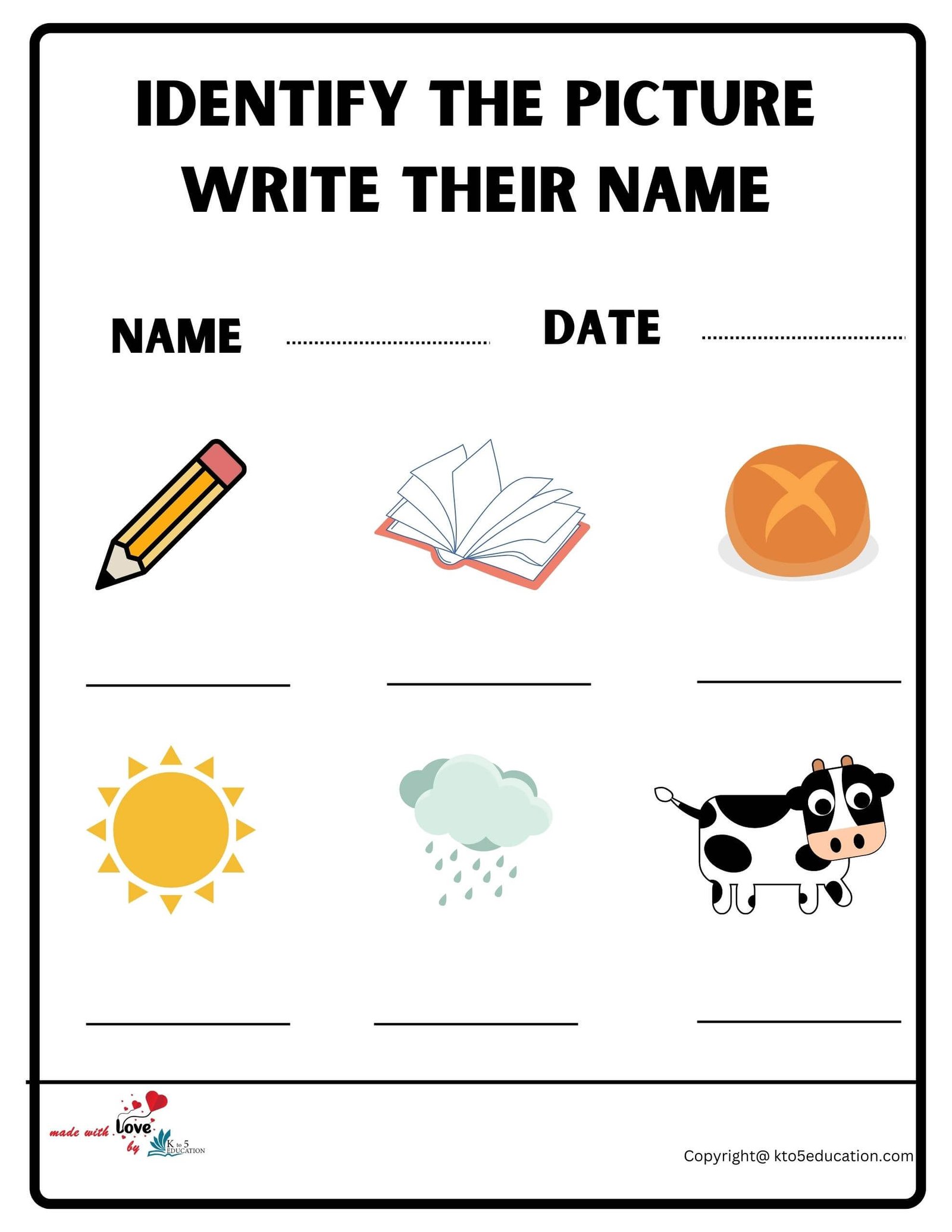 Identify The Picture Write The name Worksheet 2