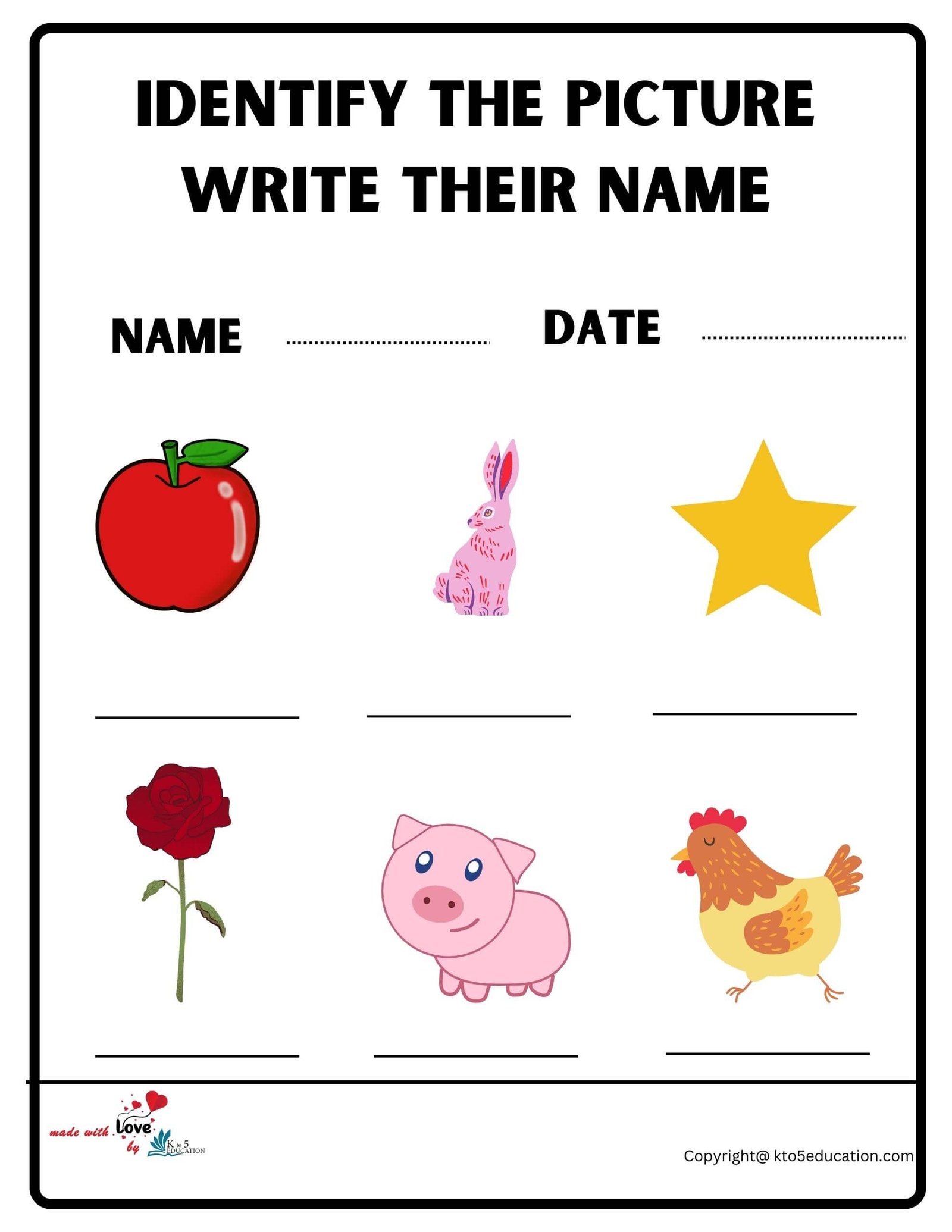 Identify the Picture Write Their Name Worksheet