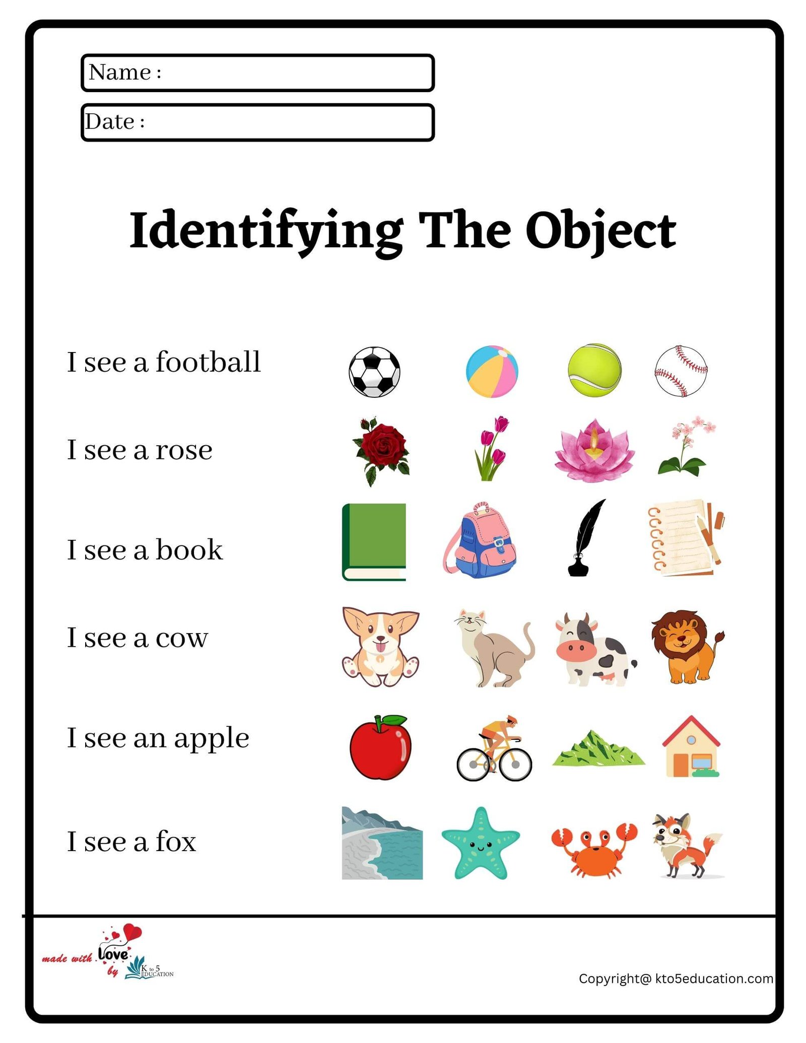 Identifying the Object Worksheet 2