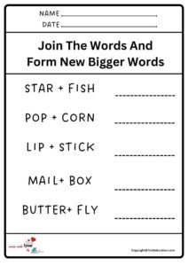 Join The words And Form The New Bigger Words Worksheet