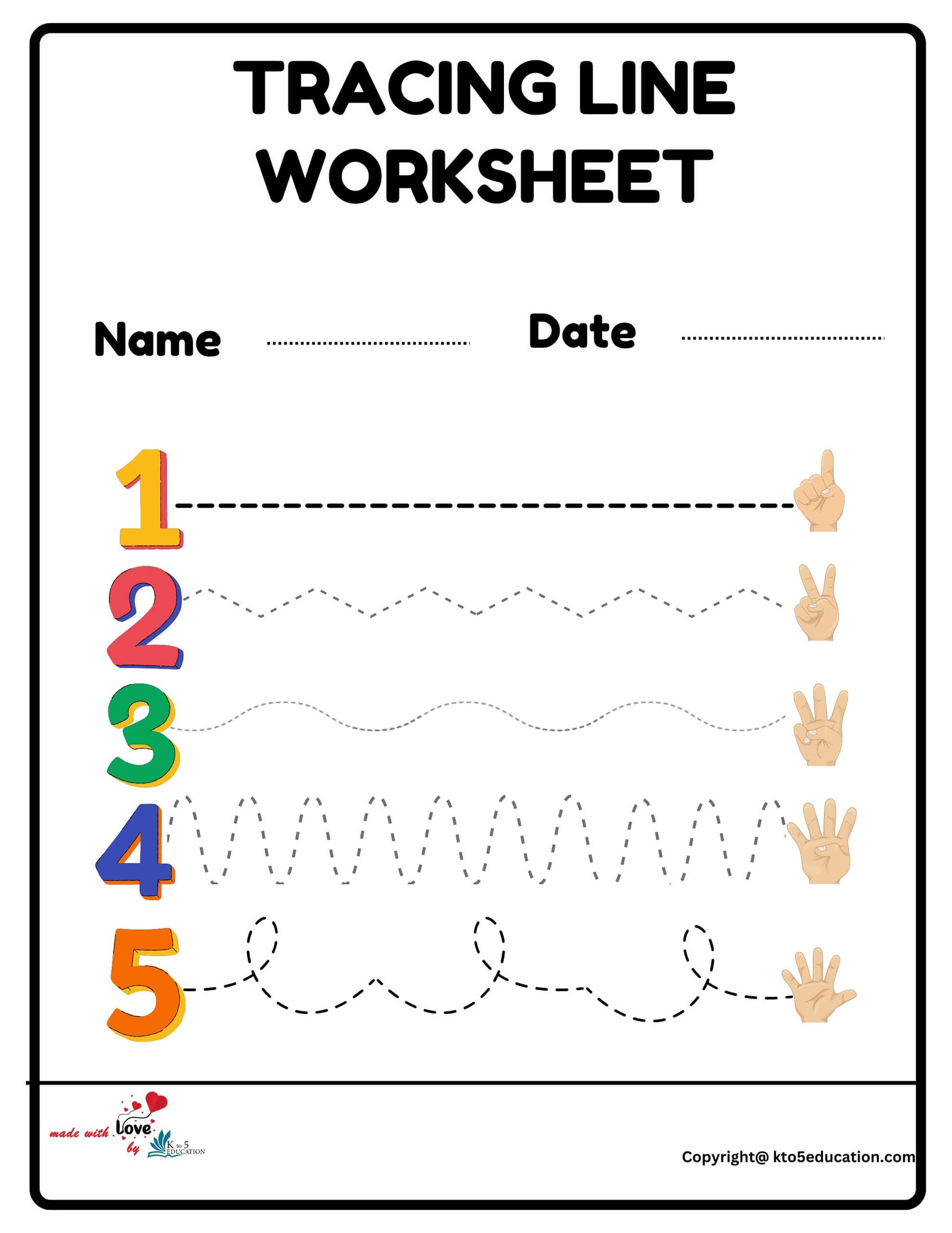 Kindergarten Tracing Lines Worksheets For 3 Year Olds