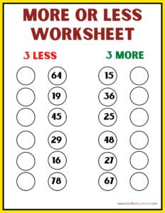 Less And More Worksheet Grade 2
