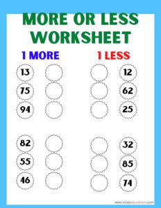 Less And More Worksheets