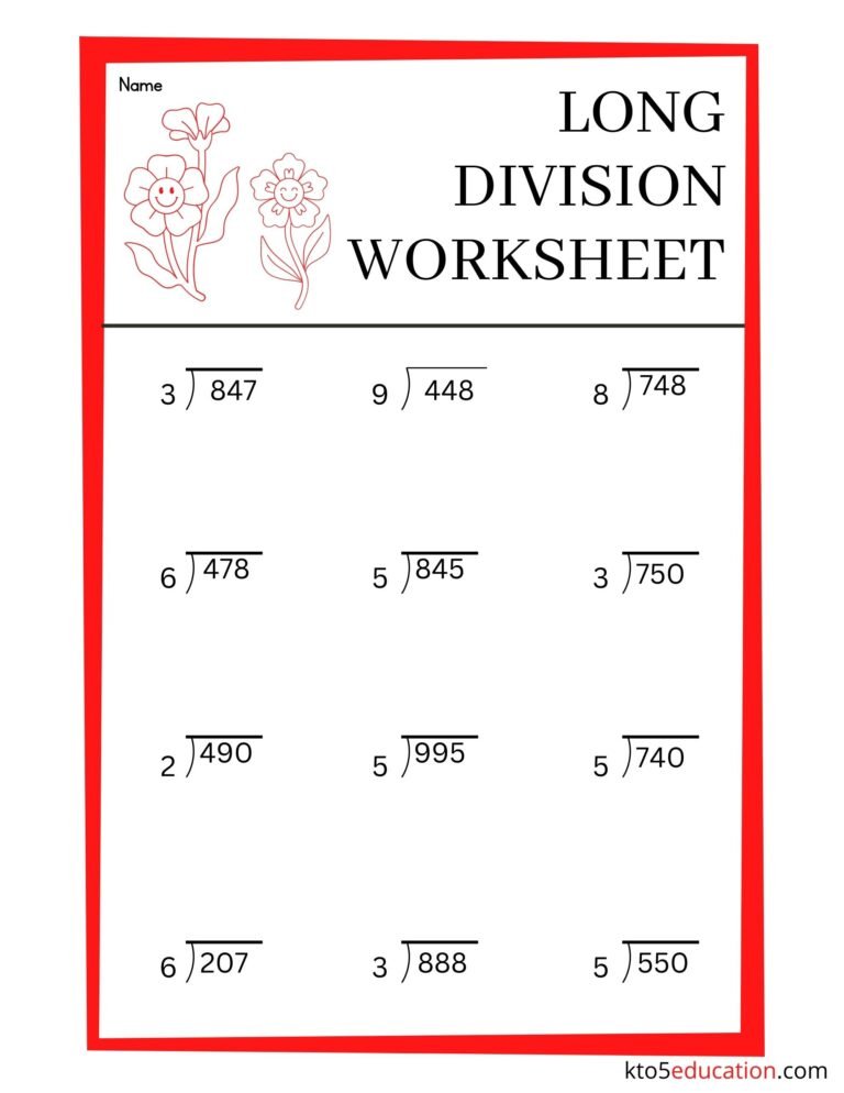 Long Division Worksheets Grade 5 | FREE Download