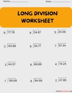 Long Division Worksheets Polynomials