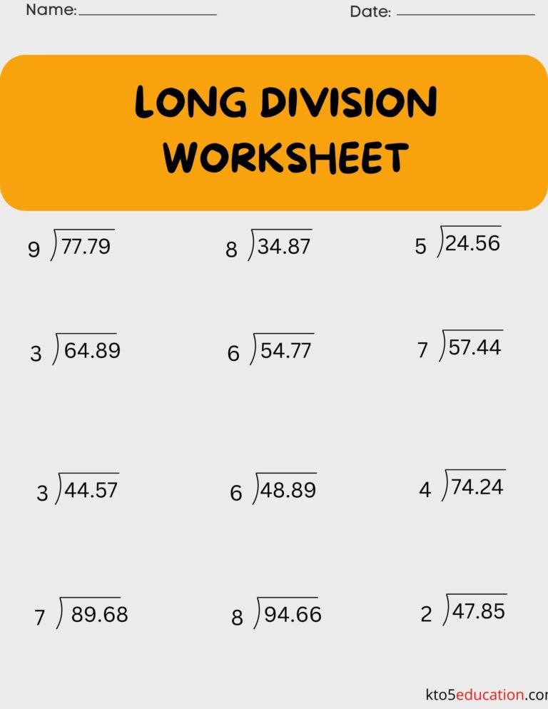 Long Division Worksheets Polynomials | FREE Download