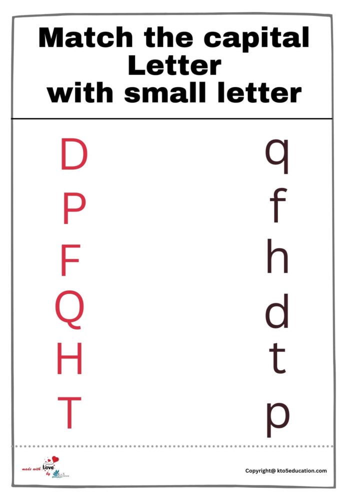 Match The Capital Letter With Small Letter