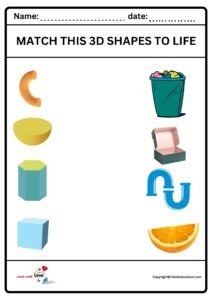 Match This 3D Shapes To Life Worksheet 2