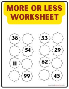 One More And One Less Worksheet PDF
