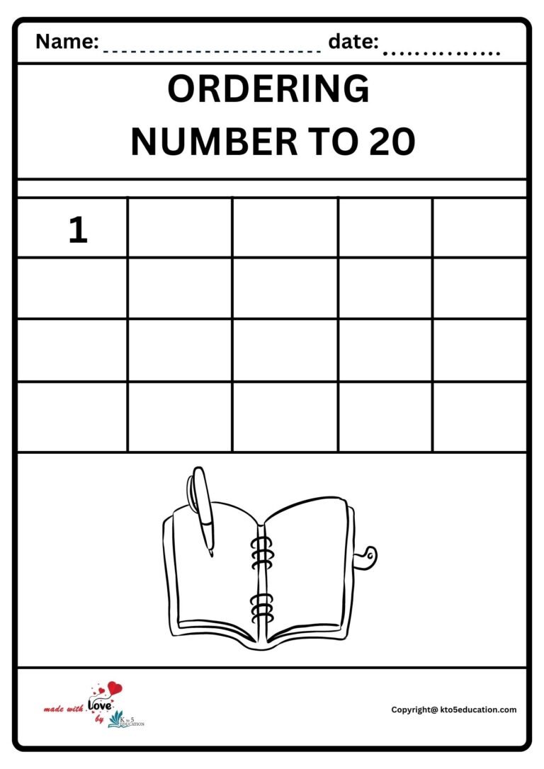 Ordering Number To 20 Worksheet