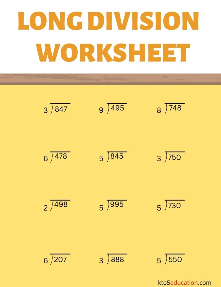 Polynomial Long Division Worksheets