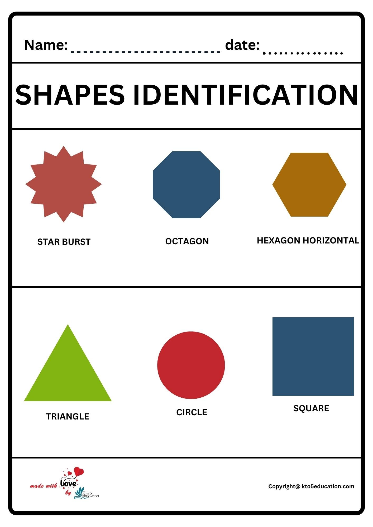 Shapes Identification Worksheet