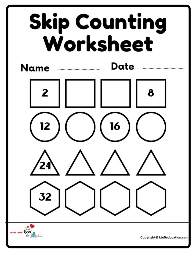 Skip Counting Worksheet | FREE Download