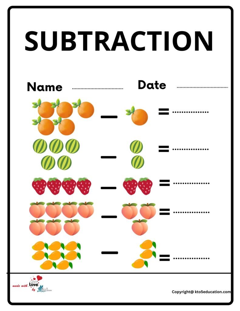 Subtraction Worksheet 2 FREE Download