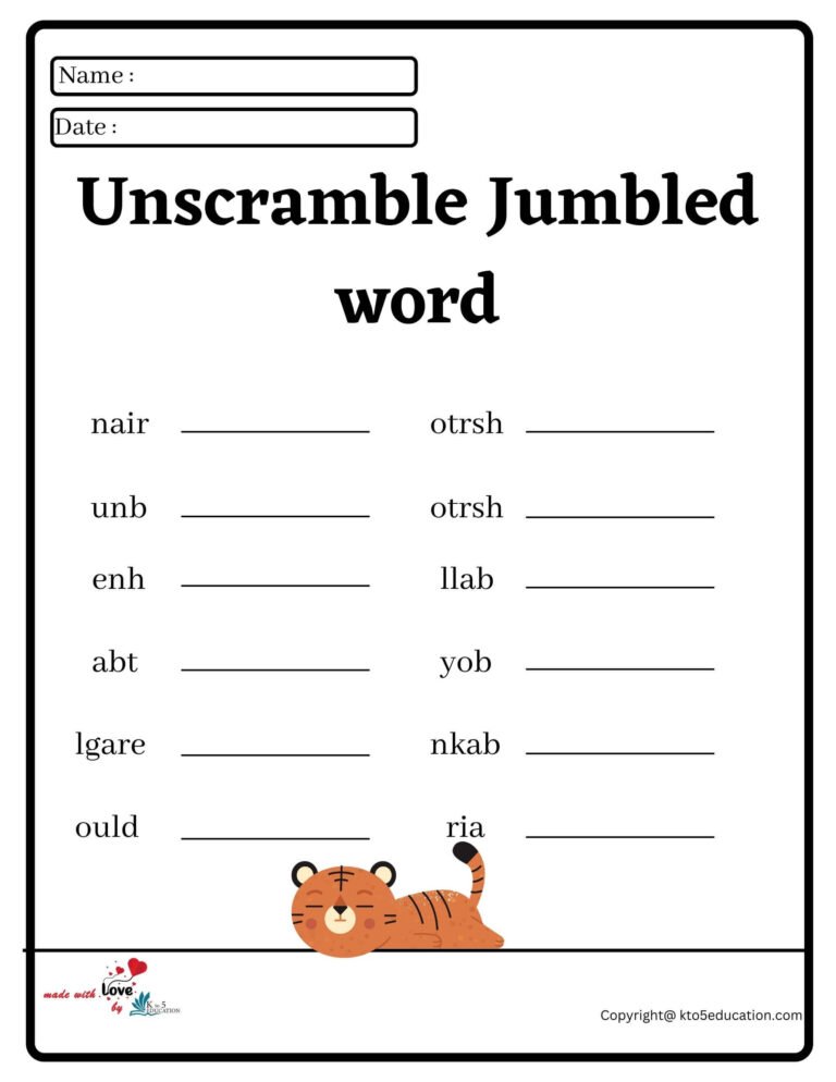 Unscramble Jumbled Worksheet 2 | FREE Download 
