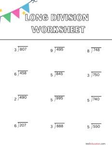Worksheets For Long Division