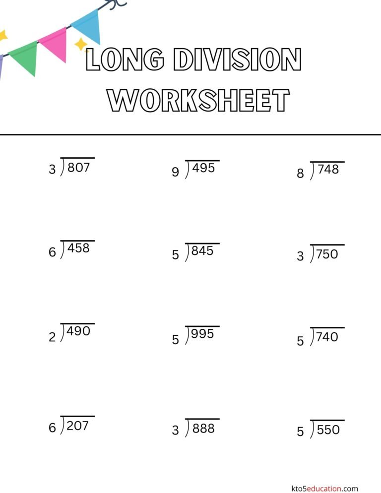 Worksheets For Long Division | FREE Download