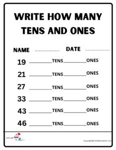 Write How Many Tens And Ones 2