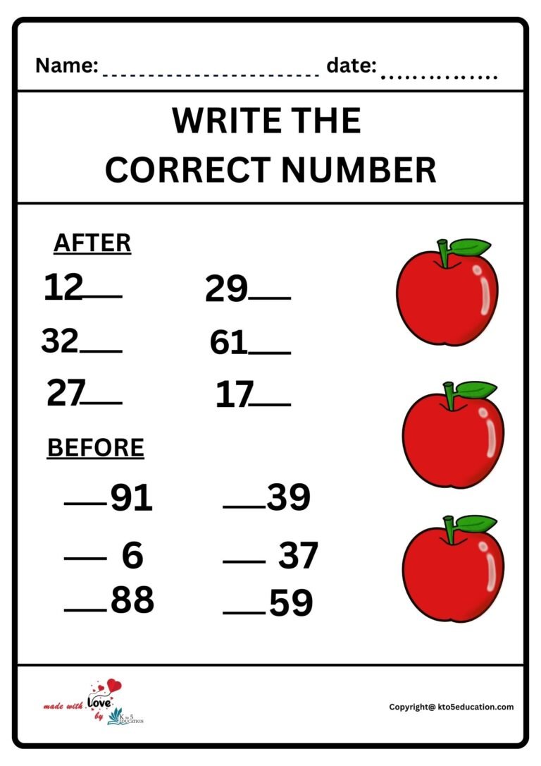 Write The Correct Number Worksheet 2