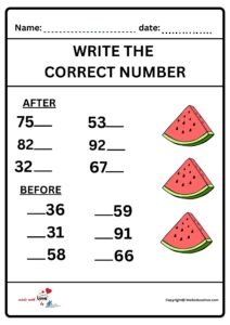 Write The Correct Number Worksheet