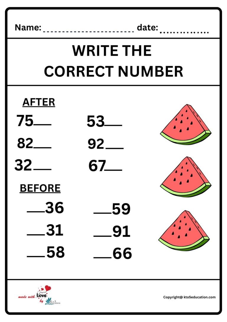 Write The Correct Number Worksheet | FREE Download