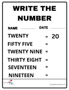 Write The Number Worksheet 2