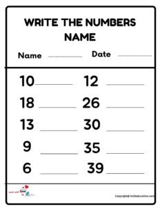 Writhe Numbers Name Worksheet 2