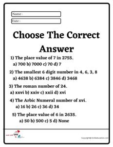 Choose The Correct Answer Worksheet 2