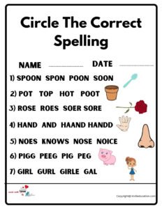 Circle The Correct Spelling Worksheet 2
