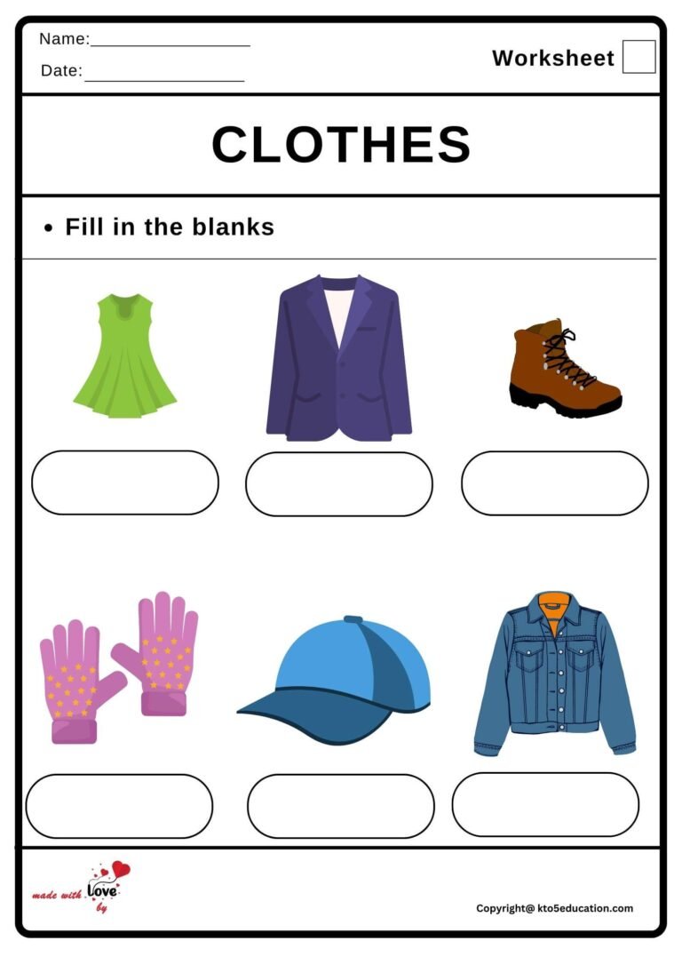 Clothes Worksheet | FREE Download 